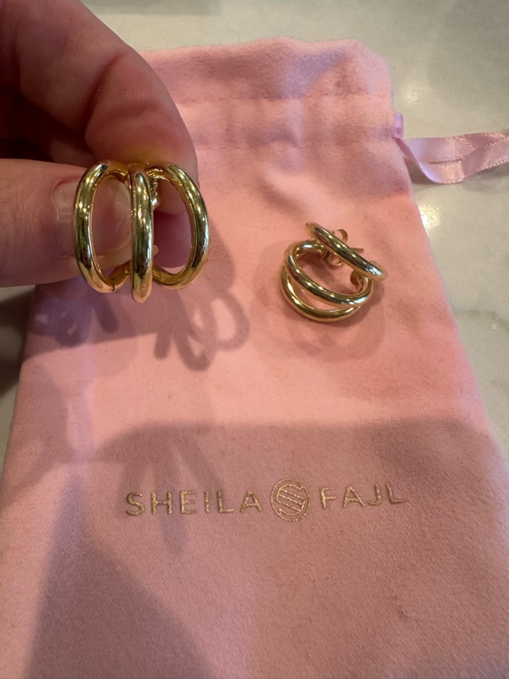 Sheila Fajl- Gold filled Triple Hoop Earrings